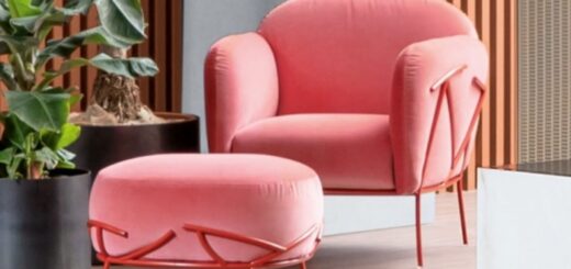 Colourful designer armchairs