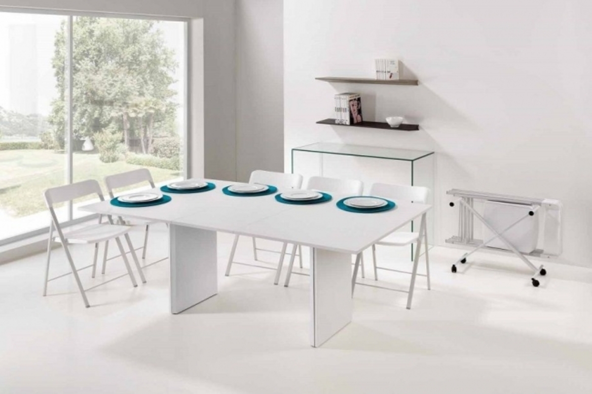 table-console-proteo-pezzani-avec-jeu-de-chaises-pliantes