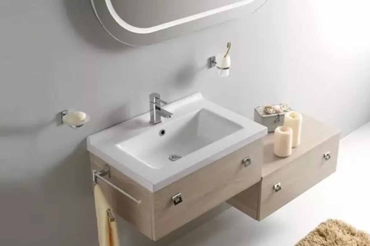 Top de salle de bain en résine mobile de salle de bains modèle sirio209 labor bois