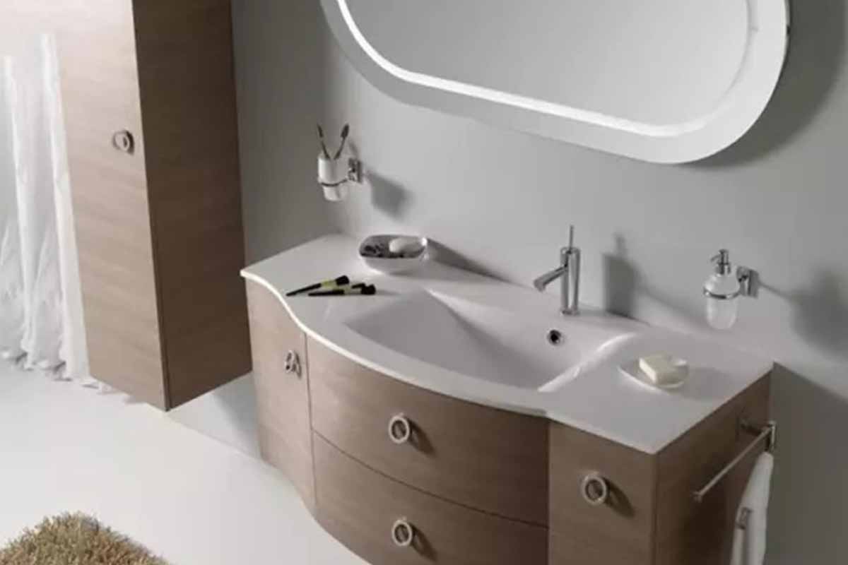 Top de salle de bains en résine mobile salle de bains modèle venere101 labor bois