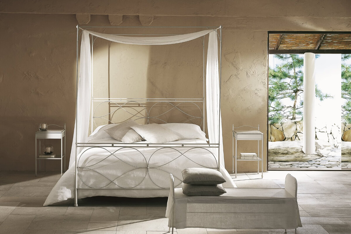 muebles de estilo campestre - cama queen size en hierro forjado