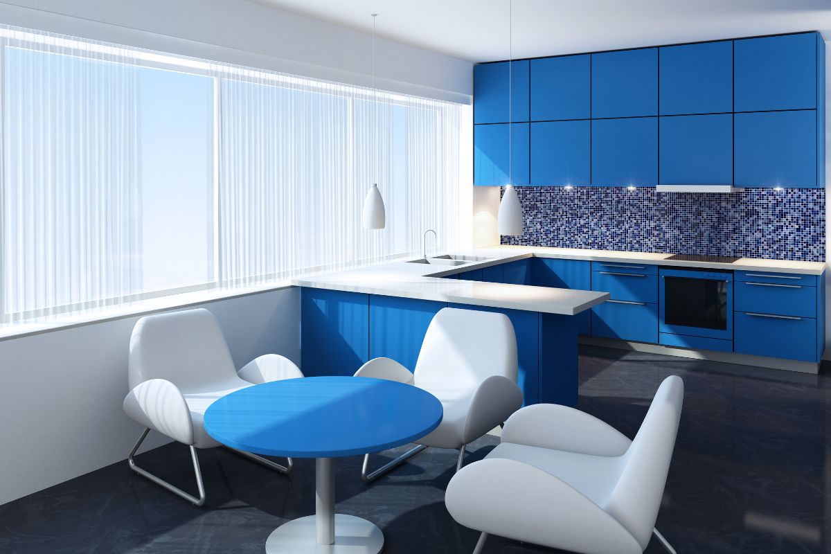Moderne blaue Küche: Ideen, Bilder und Tipps
