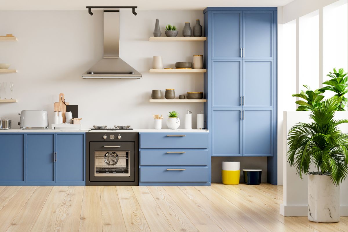 Moderne blaue Küche: Ideen, Bilder und Tipps