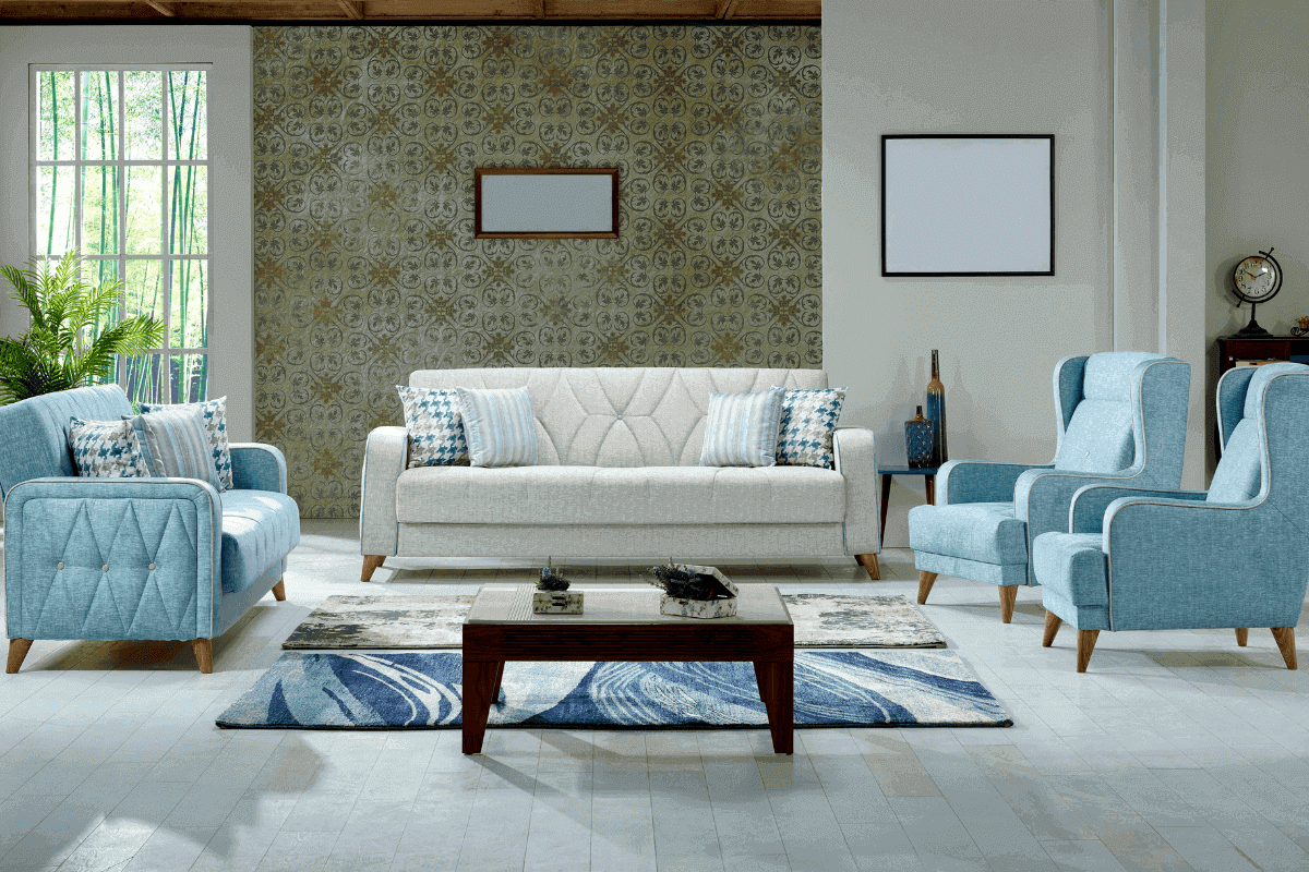 Furnishing with the light blue colour: Uses and Meaning