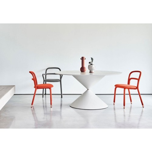 Clessidra Midj fester Tisch mit Holzbasis