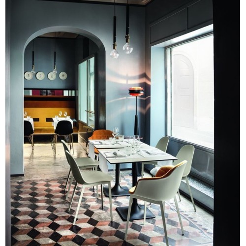 Mood Bontempi Stuhl aus Stahl mit Armlehnen bezogen