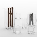 Set Quadratglasvasen von Adriani e Rossi