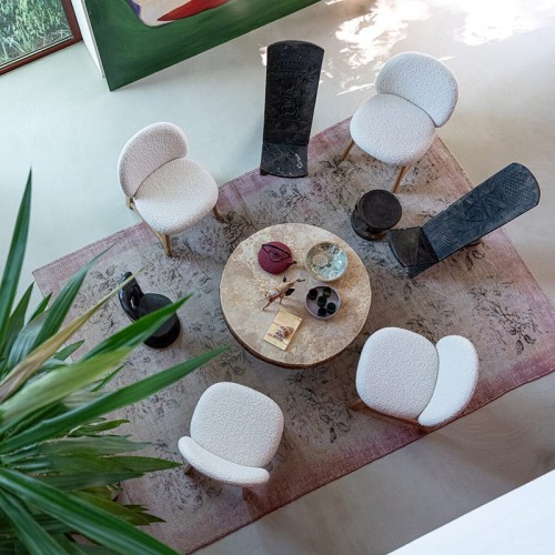 Gepolsterter Stuhl Pheaby Moroso – Moderne Holzstruktur