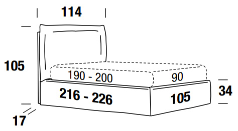 letto felis henry singolo misure