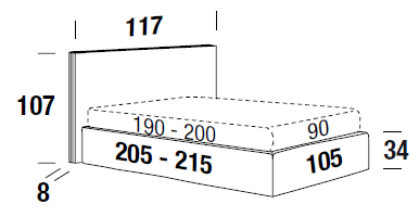 letto felis murphy singolo misure
