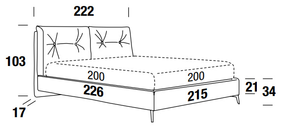 Maße des Bettes Scotty Felis Doppelbett