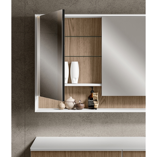 Edoné Mirror Cabinet 45° With Open Compartment