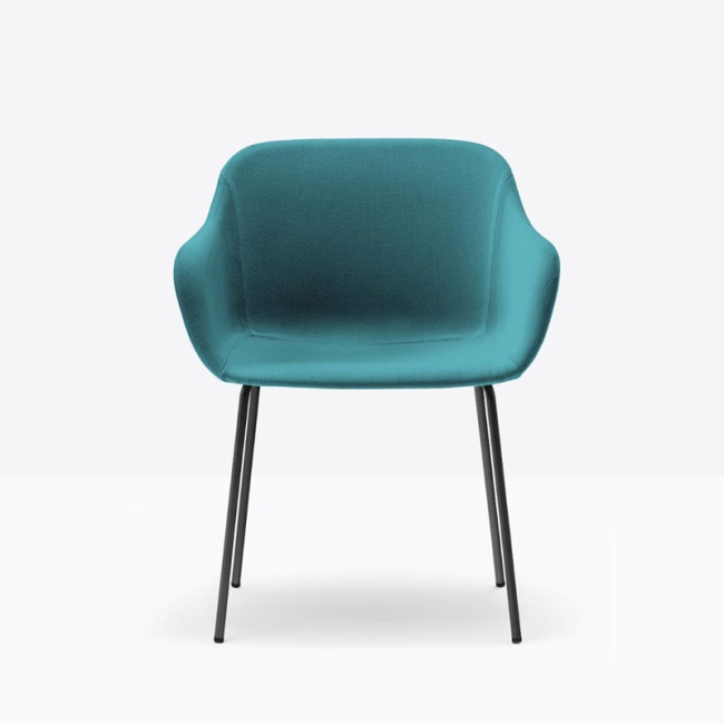 Babila XL Pedrali upholstered Armchair with metal legs