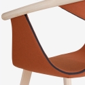 Fox Pedrali Upholstered armchair with wooden legs