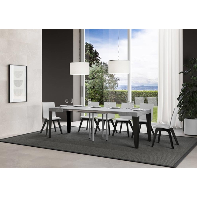 Flame Itamoby extendable table with anthracite loom