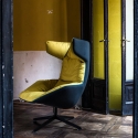 Take a line for a walk Moroso Swivel armchair with padded quilt