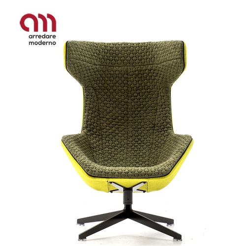 Take a line for a walk Moroso Quilted swivel armchair