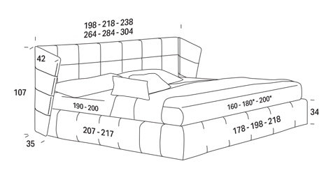 Gaber Felis bed dimensions with Ring Bering frame