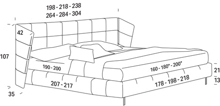 Gaber Felis bed dimensions with Ring Peak frame