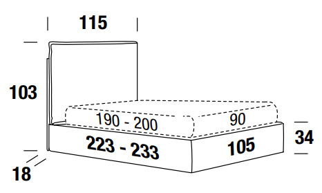 Measurements of Luis Felis Single Bed