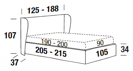 Dimensions of the Paris bed