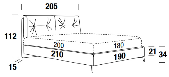 Dimensions of the Scotty Compact Felis Double Bed