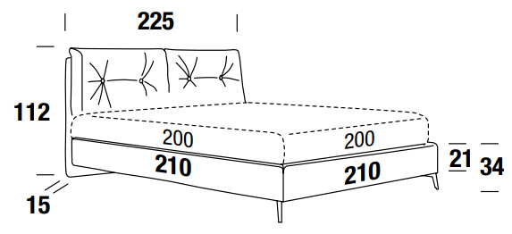 Dimensions of the Scotty Compact Felis Double Bed