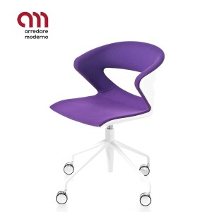 Kicca Kastel Chaise de bureau pivotante 4 pieds avec roues-gaz