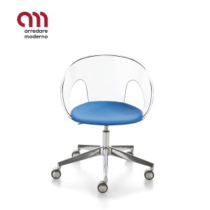 Krizia Kastel Chaise de bureau pivotant gaz à 5 branches