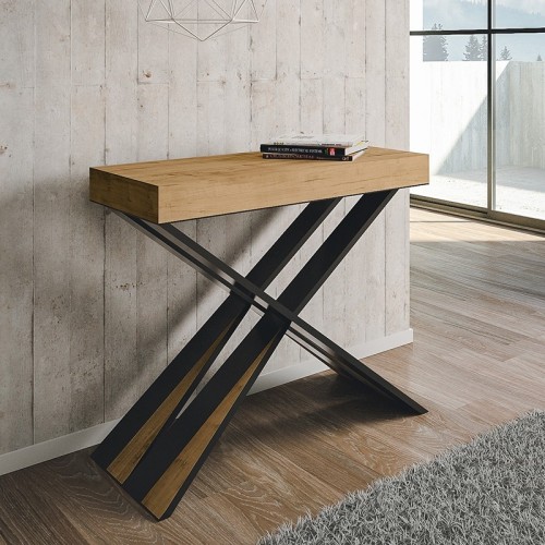 Diago Itamoby Table console extensible cadre blanc