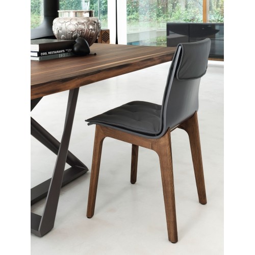 Alfa Bontempi Chaise en bois avec coussin