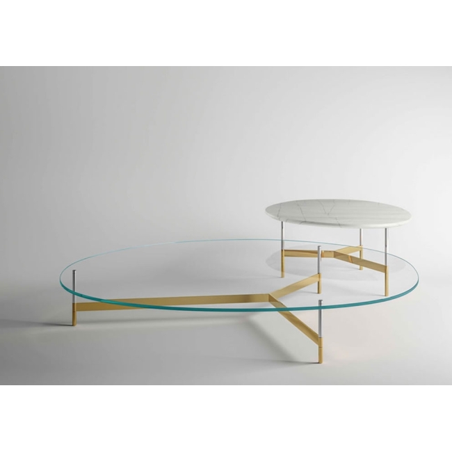 Table basse After9 Tonelli Design plateau en verre