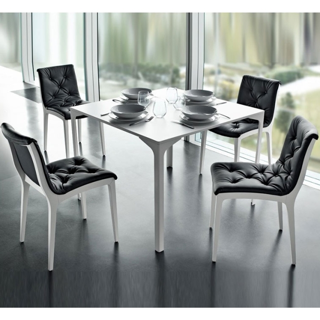 Table Armando carrée, Midj blanc 90x90 cm