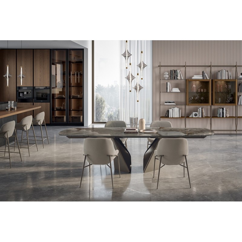 Table extensible Kaleido Bontempi Casa en forme de tonneau