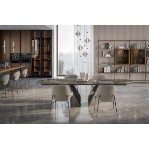 Table extensible Kaleido Bontempi Casa en forme de tonneau