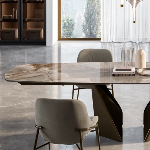 Table extensible Kaleido Bontempi Casa en forme de tonneau