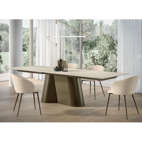 haise Rebecca de Bontempi Casa avec accoudoirs en acier