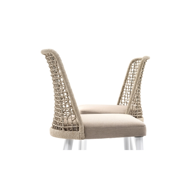 Chaise de jardin Emma Varaschin jambes aluminium assise en tissu