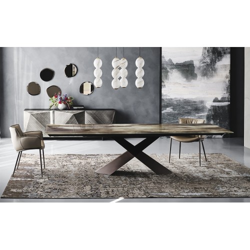 Table salon extensible Tyron Crystalart Drive Cattelan Italia