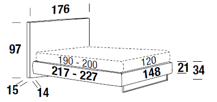 letto felis Bowie una piazza e mezza misure