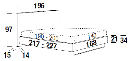 letto felis Bowie una piazza e mezza misure