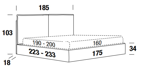 letto felis luis matrimoniale misure