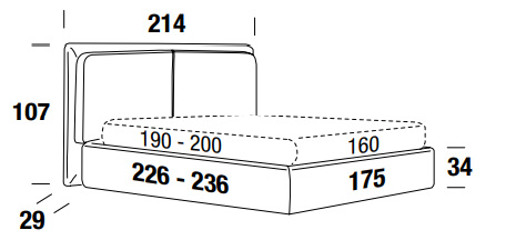 dimensions du lit felis penny double ring eko