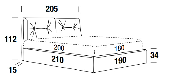 Dimensions du lit double Scotty Compact Felis