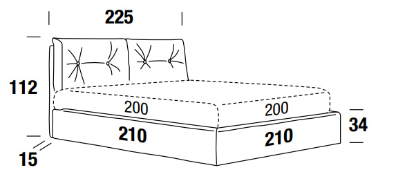 Dimensions du lit double Scotty Compact Felis