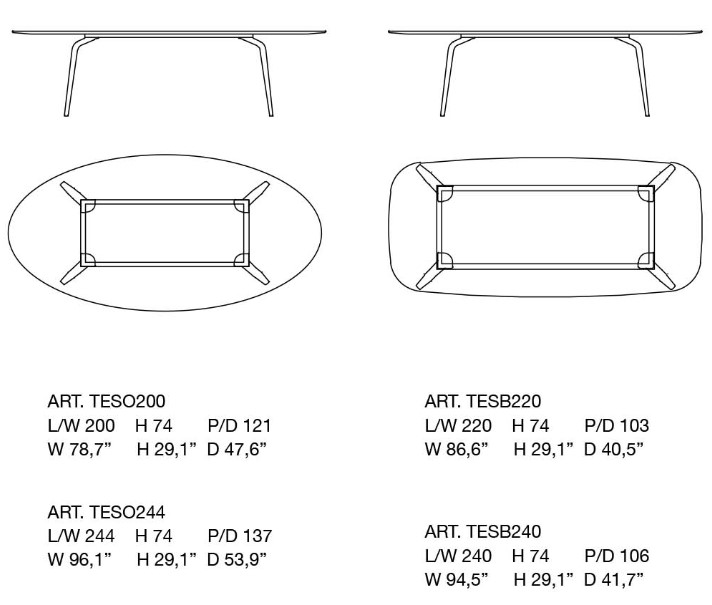 teseo-alivar-table dimensions