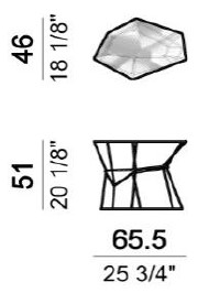 Dimensions of Rebus Arketipo Coffee Table 2