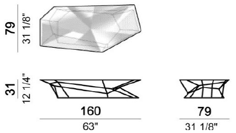 Dimensions de la Table Basse Rebus Arketipo 3
