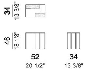 Dimensions de la Table Basse Stijl Arketipo 1