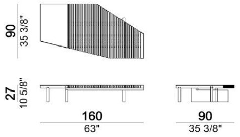 Dimensions of the Talamone Arketipo Coffee Table 3